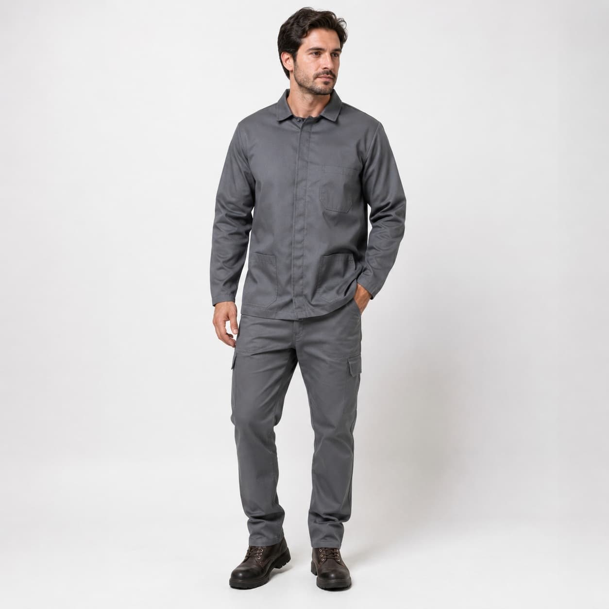 Conjunto Jaleco + Calça Cinza